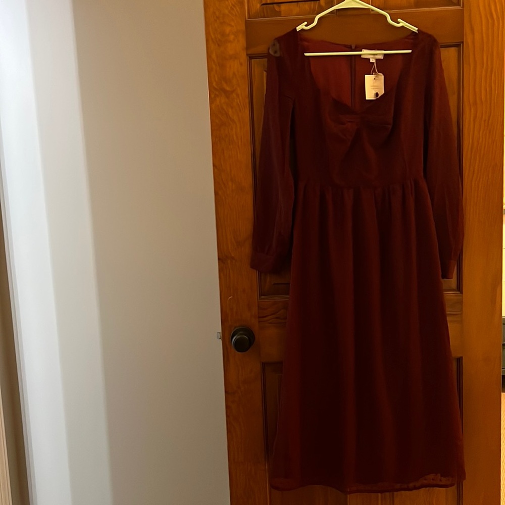 NWT Rihoas Burgundy Dress, size Small